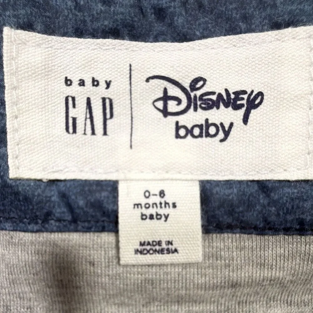 Baby Gap Disney baby Mickey Mouse Hooded Full Zip Puffer Jacket Blue/Red 0-3M.